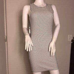 Forever 21 Black & White Striped Sleeveless Bodycon Dress Size S